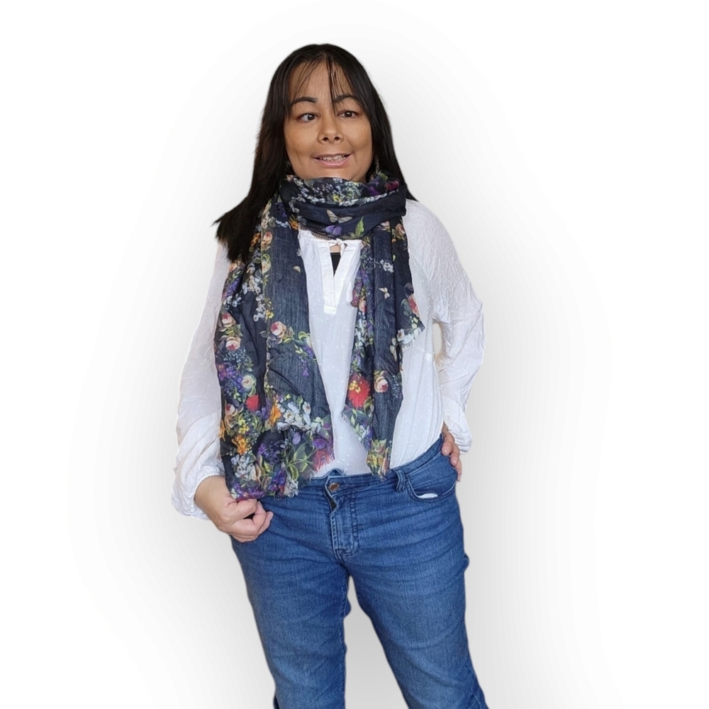GREY AND YELLOW SCARF WOMENS - Picture 4 of 8